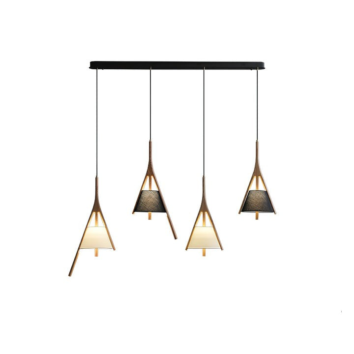 Triangular Wooden Pendant Ceiling Light