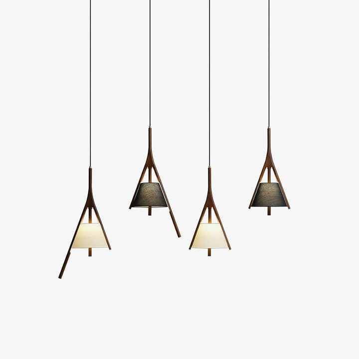 Triangular Wooden Pendant Ceiling Light
