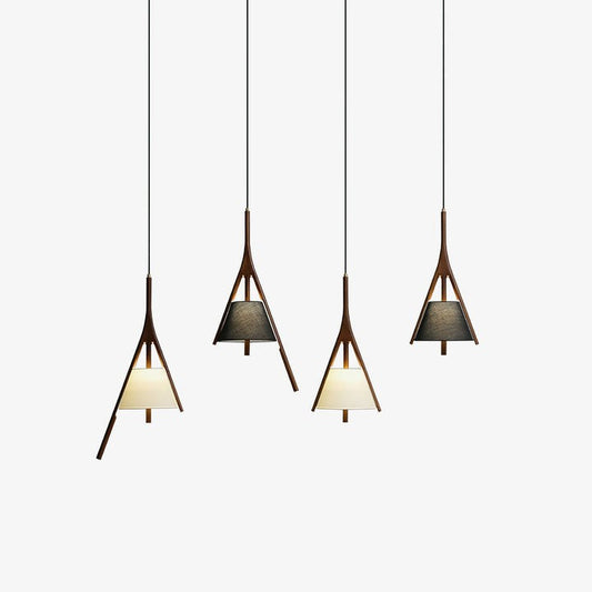 Triangular Wooden Pendant Ceiling Light