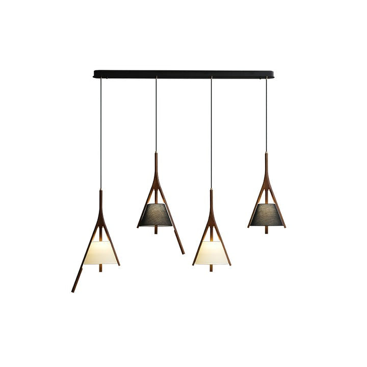 Triangular Wooden Pendant Ceiling Light