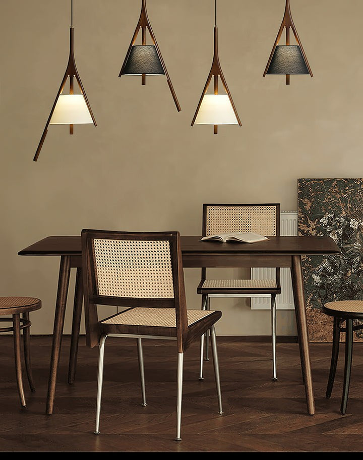 Triangular Wooden Pendant Ceiling Light