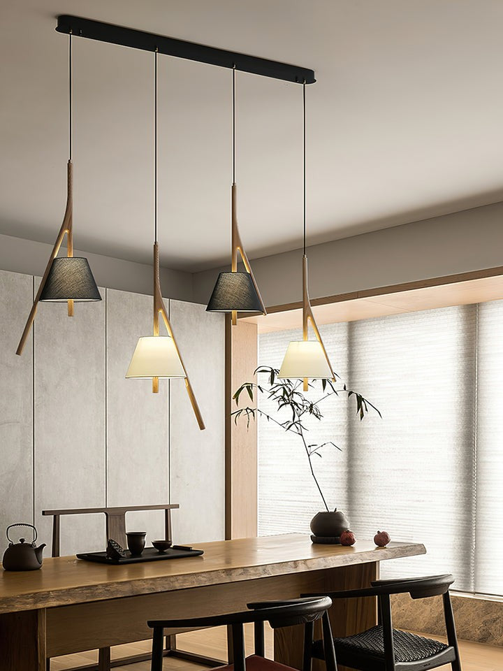 Triangular Wooden Pendant Ceiling Light