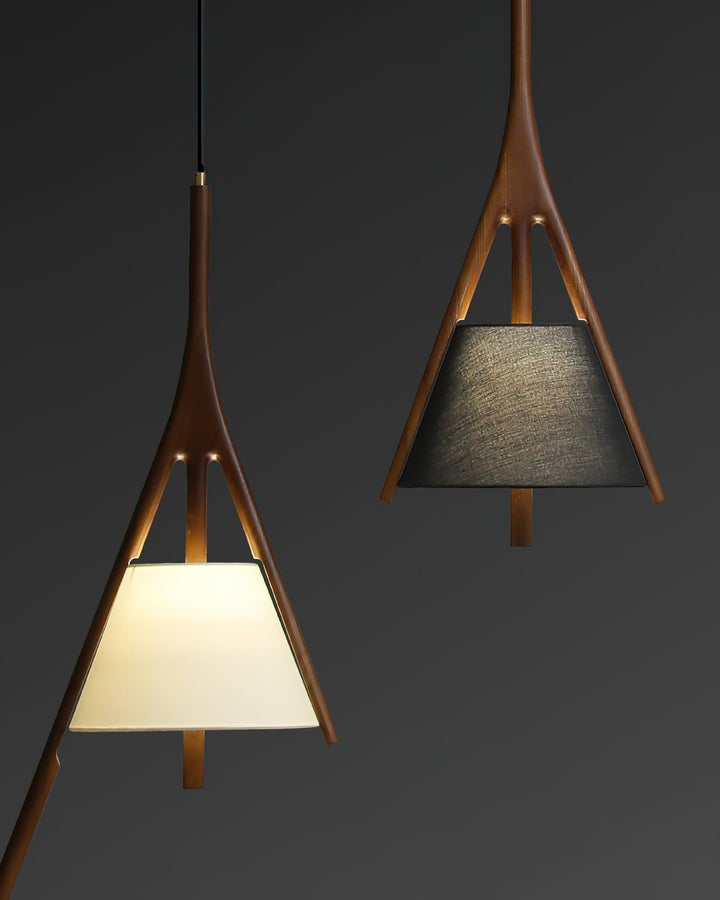 Triangular Wooden Pendant Ceiling Light