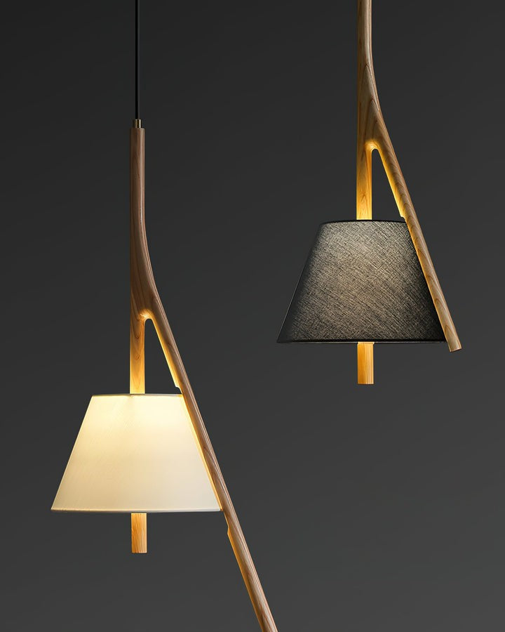 Triangular Wooden Pendant Ceiling Light