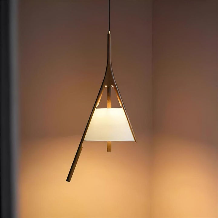 Triangular Wooden Pendant Ceiling Light
