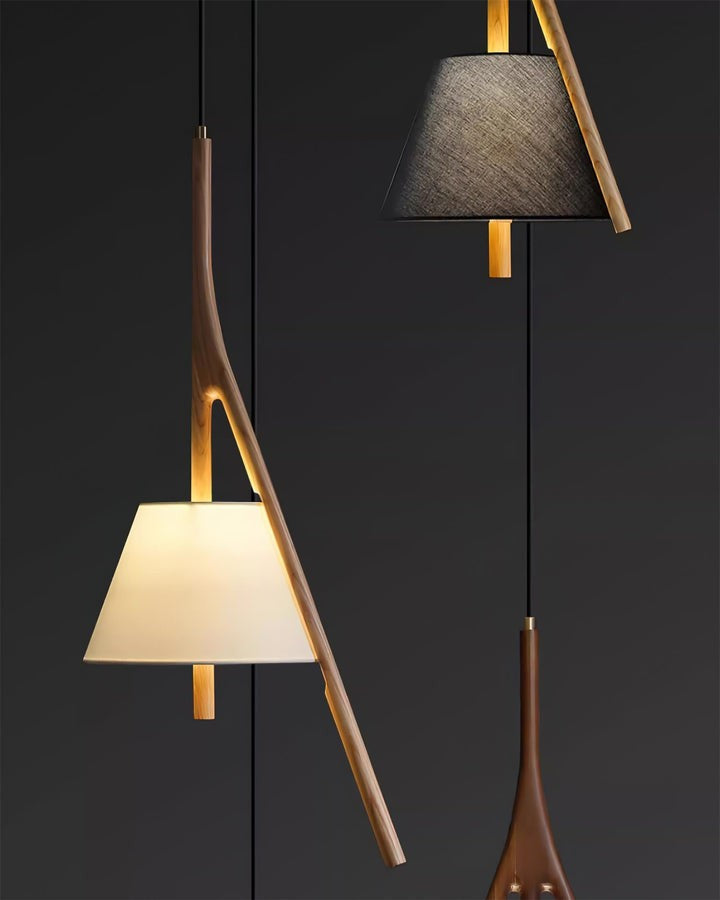 Triangular Wooden Pendant Ceiling Light