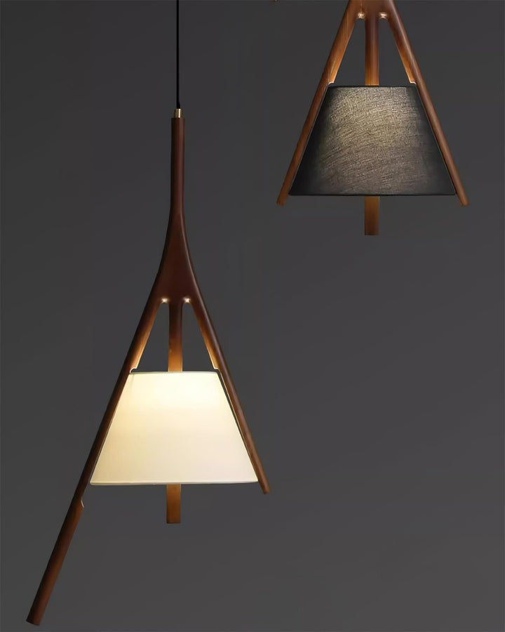 Triangular Wooden Pendant Ceiling Light