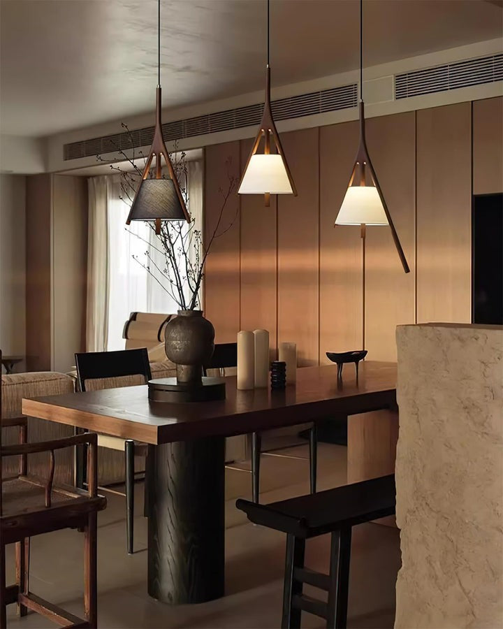 Triangular Wooden Pendant Ceiling Light