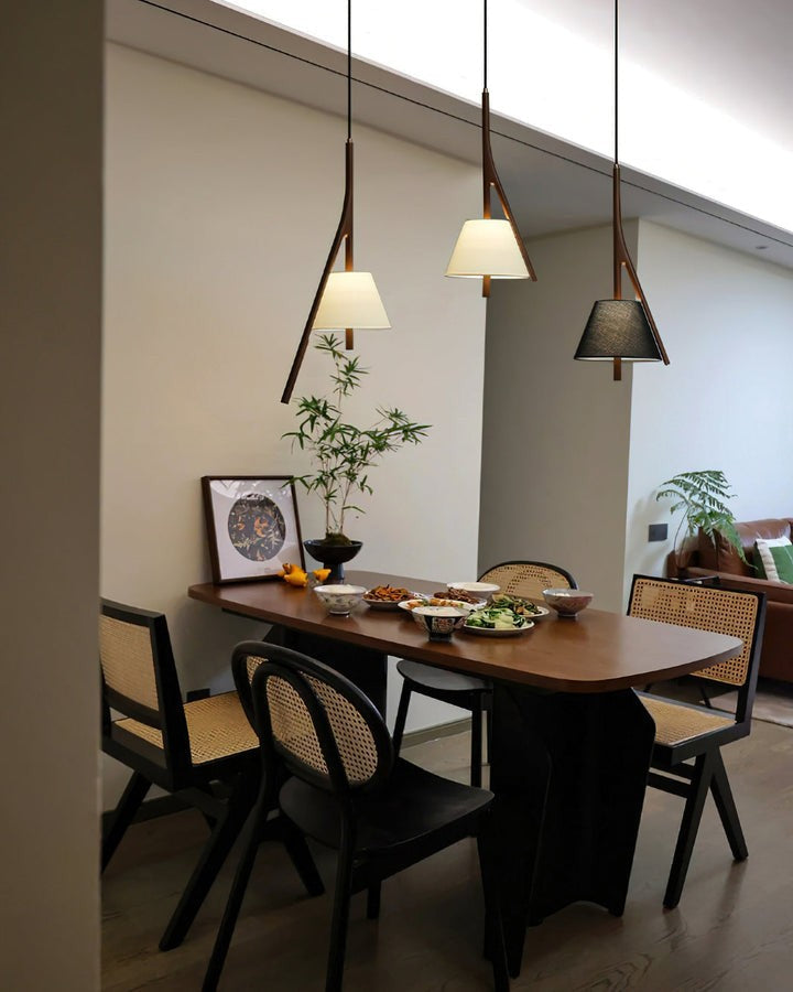 Triangular Wooden Pendant Ceiling Light