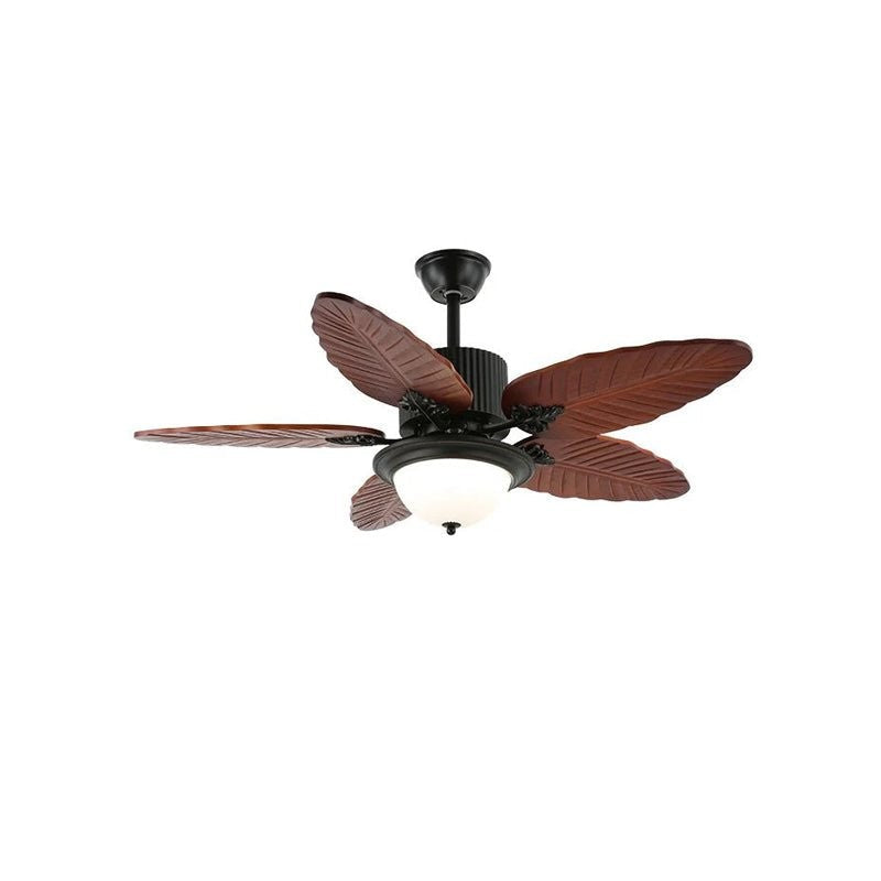 Tropical Banana Leaf Wood Ceiling Fan with LED Light