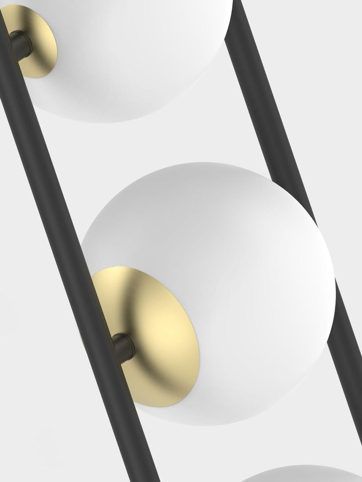 U-Shape Iron Pendant Light with Frosted Glass Globes