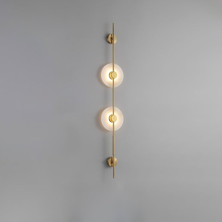 Vertical LED Wall Sconce with Alabaster Discs