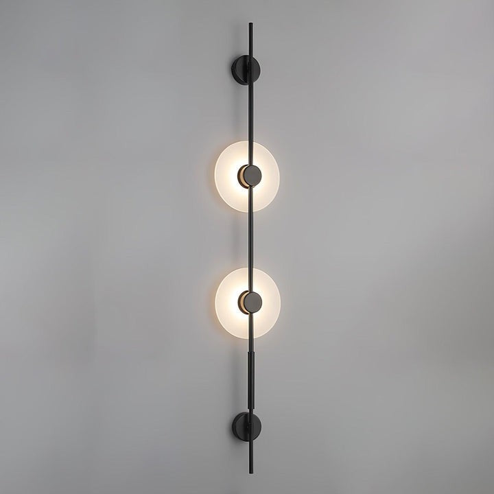Vertical LED Wall Sconce with Alabaster Discs