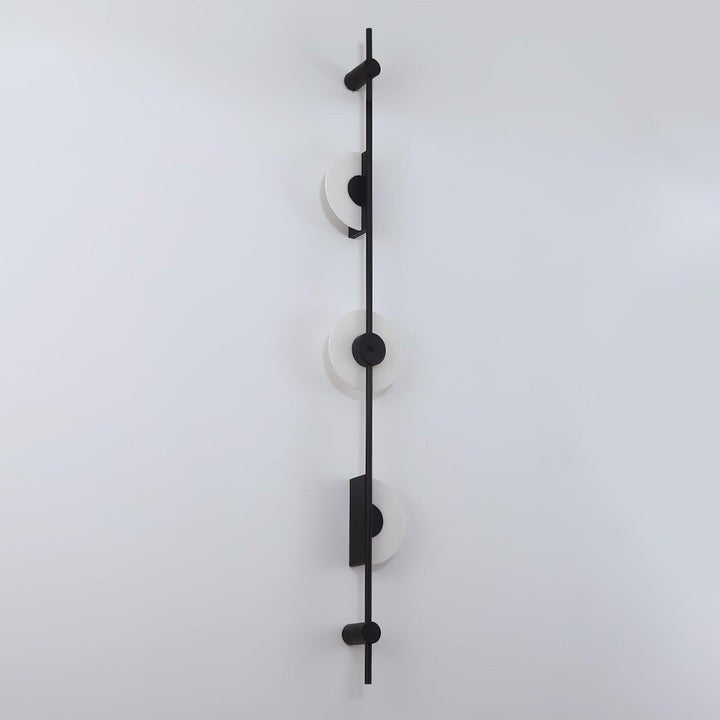 Vertical LED Wall Sconce with Alabaster Discs
