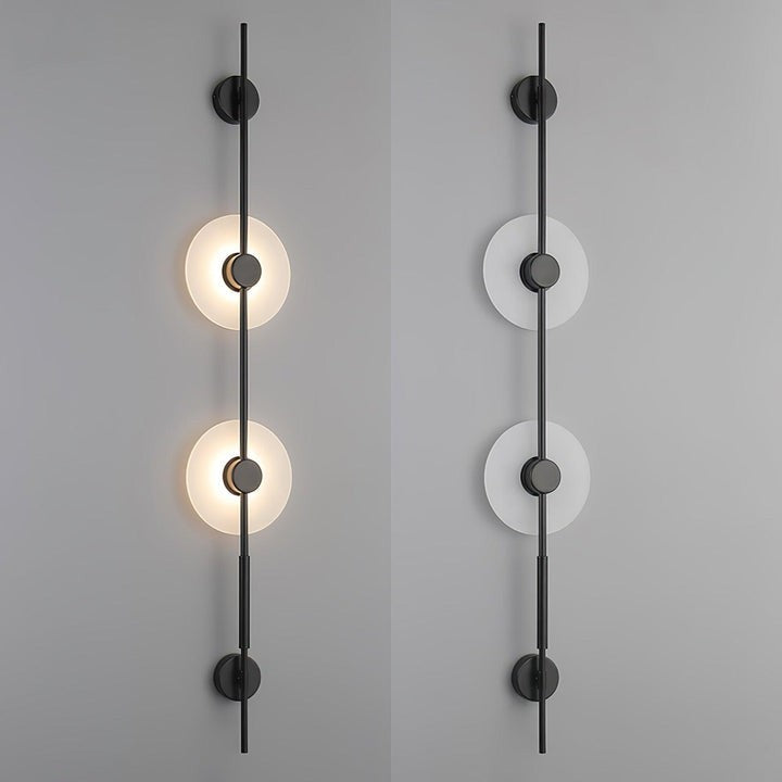 Vertical LED Wall Sconce with Alabaster Discs