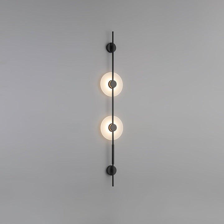 Vertical LED Wall Sconce with Alabaster Discs