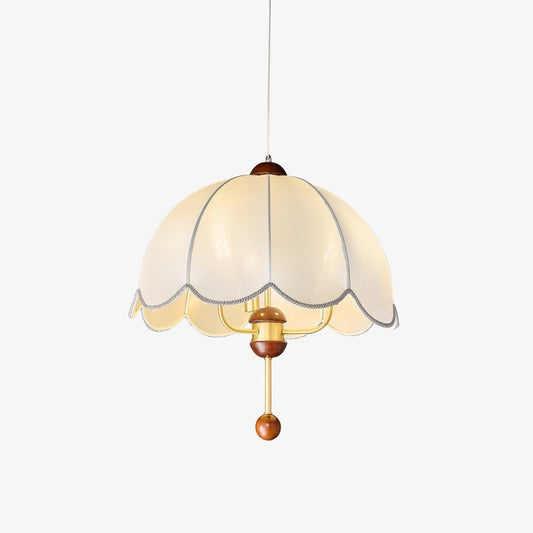 Vintage-Modern Bloom Pendant Light with Wooden & Brass Accents