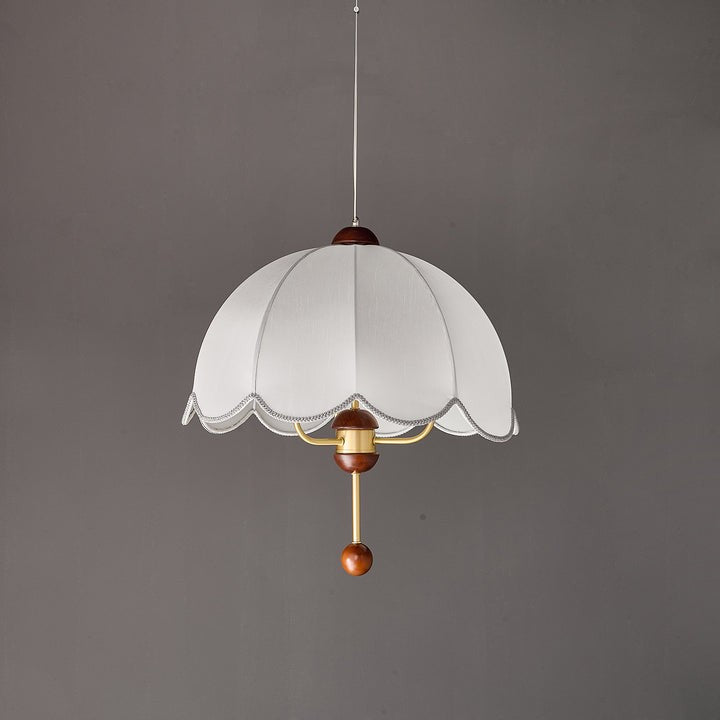 Vintage-Modern Bloom Pendant Light with Wooden & Brass Accents