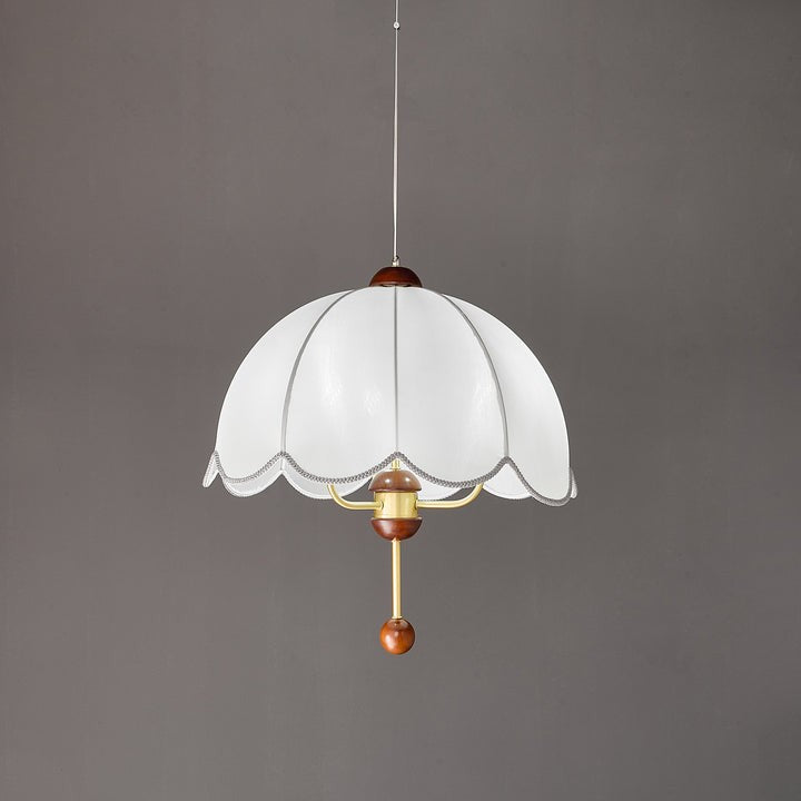 Vintage-Modern Bloom Pendant Light with Wooden & Brass Accents