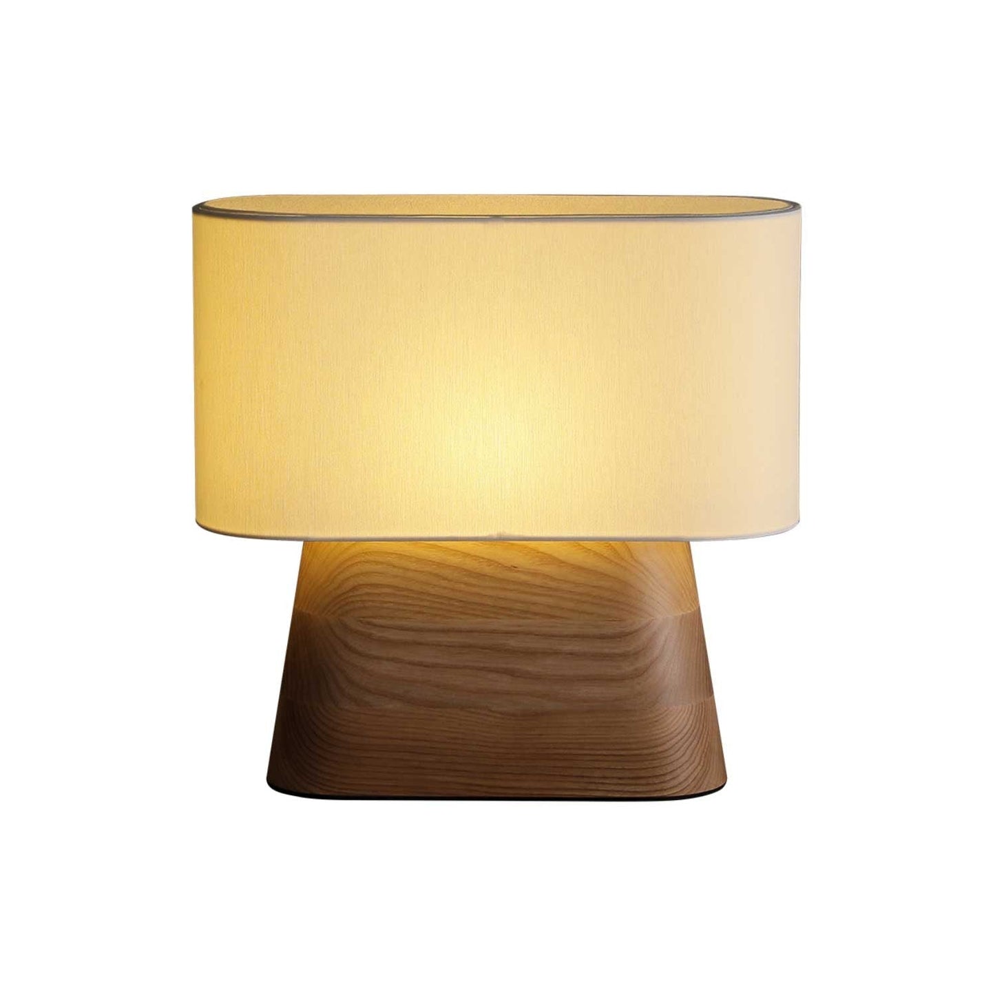 Walnut and White Touch-Control LED Table Lamp