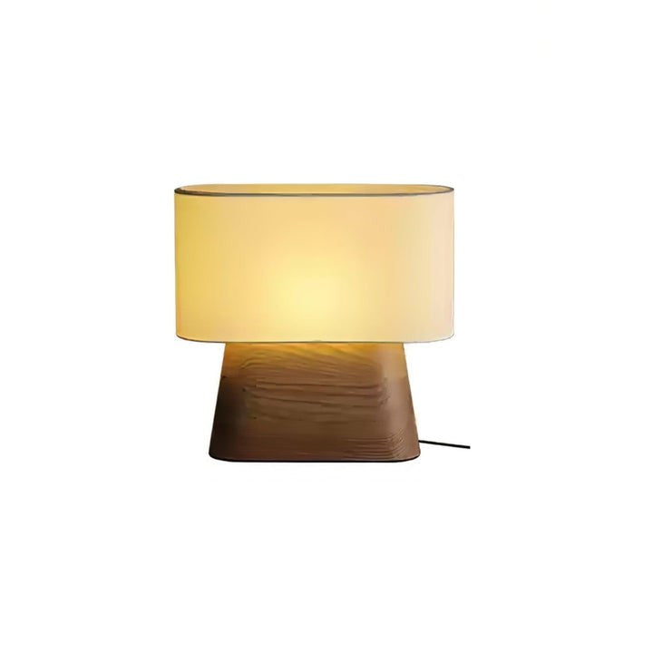Walnut and White Touch-Control LED Table Lamp