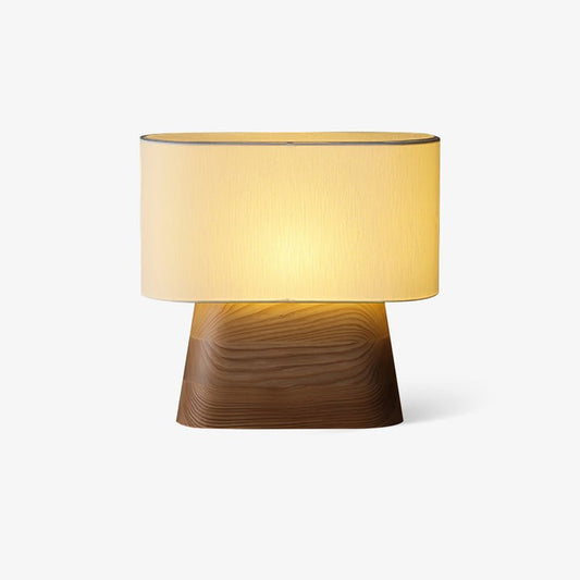 Walnut and White Touch-Control LED Table Lamp