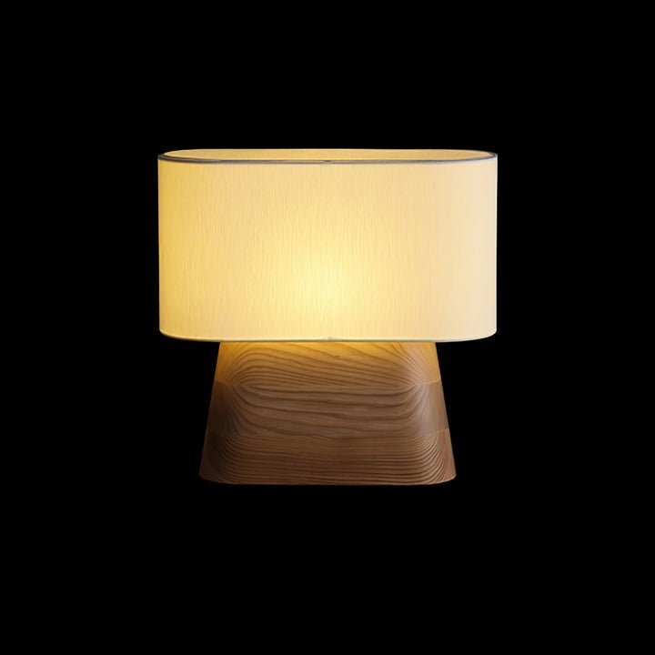 Walnut and White Touch-Control LED Table Lamp