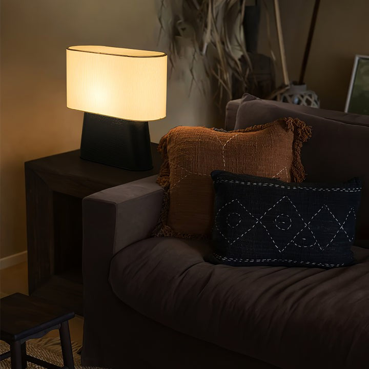 Walnut and White Touch-Control LED Table Lamp