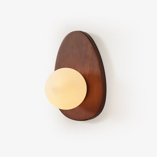 Walnut Wood Wall Sconce with Globe Shade