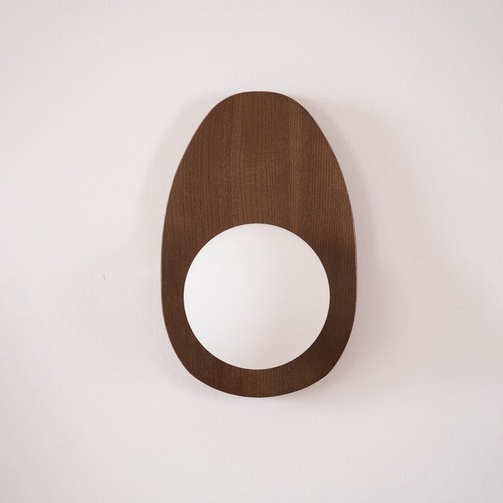 Walnut Wood Wall Sconce with Globe Shade