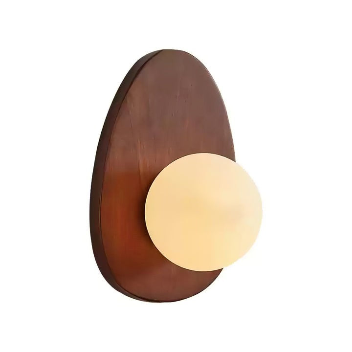 Walnut Wood Wall Sconce with Globe Shade