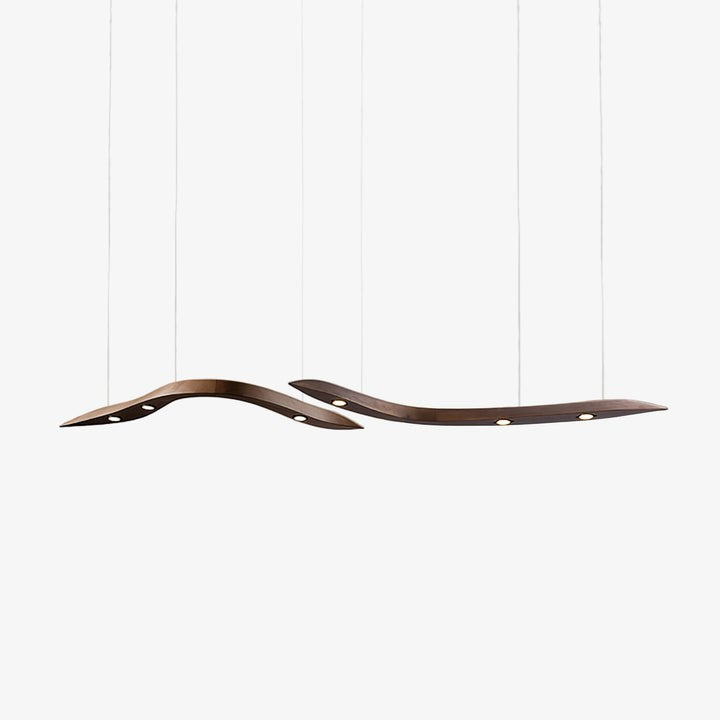 Waveform Curved Wood Pendant Light