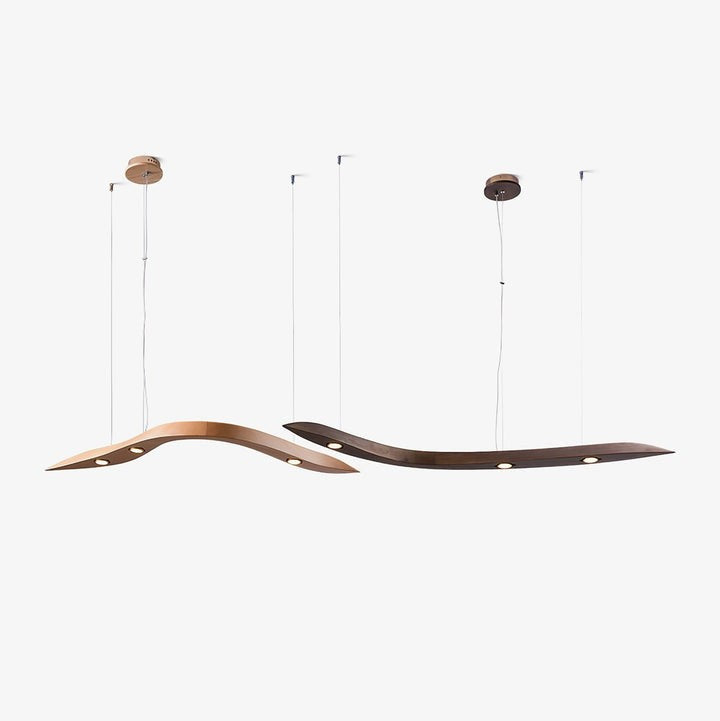 Waveform Curved Wood Pendant Light