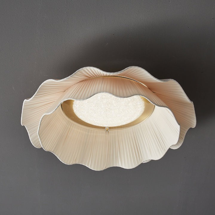 Wave-Inspired Fabric Ceiling Light Fixture
