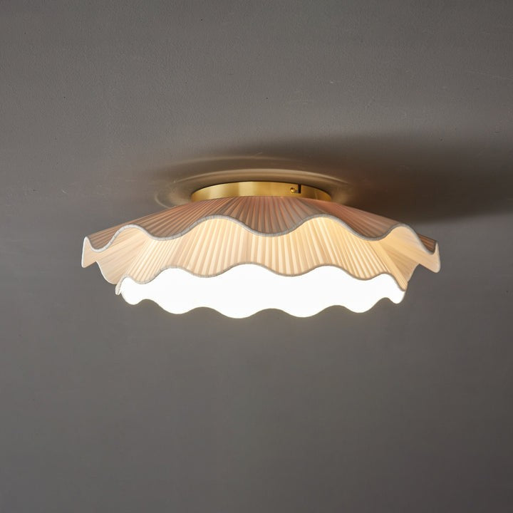 Wave-Inspired Fabric Ceiling Light Fixture
