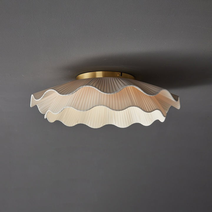 Wave-Inspired Fabric Ceiling Light Fixture