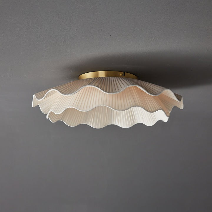 Wave-Inspired Fabric Ceiling Light Fixture