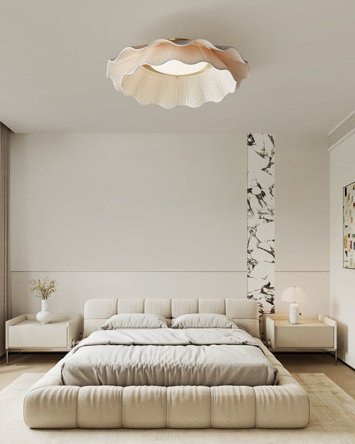 Wave-Inspired Fabric Ceiling Light Fixture