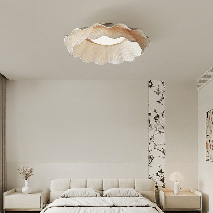 Wave-Inspired Fabric Ceiling Light Fixture