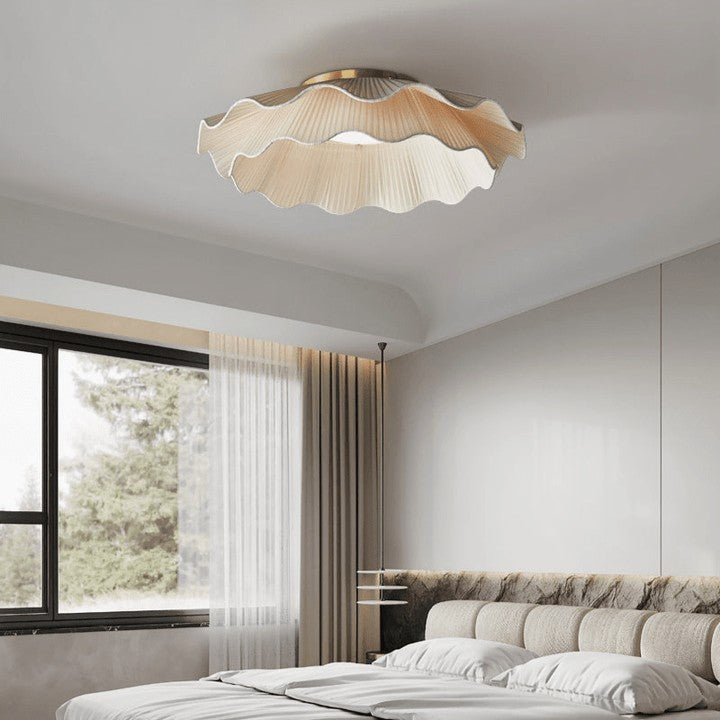 Wave-Inspired Fabric Ceiling Light Fixture