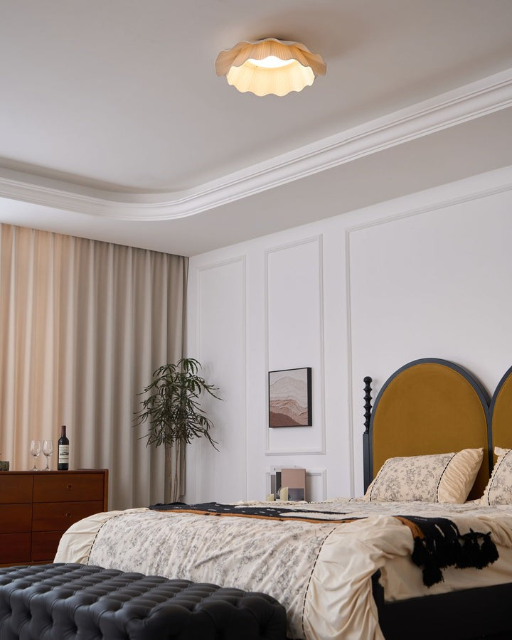 Wave-Inspired Fabric Ceiling Light Fixture