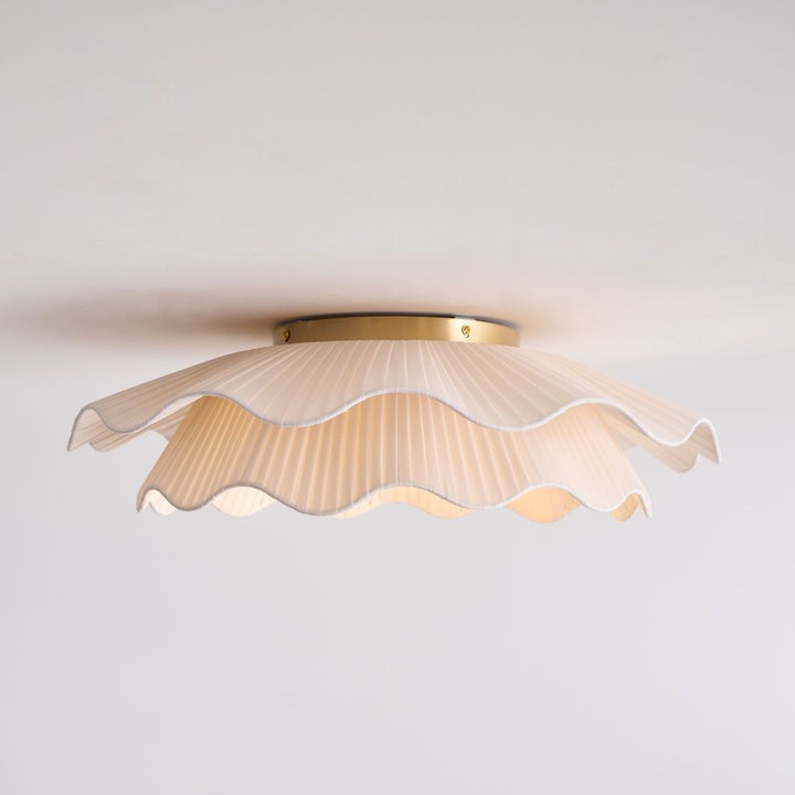 Wave-Inspired Fabric Ceiling Light Fixture