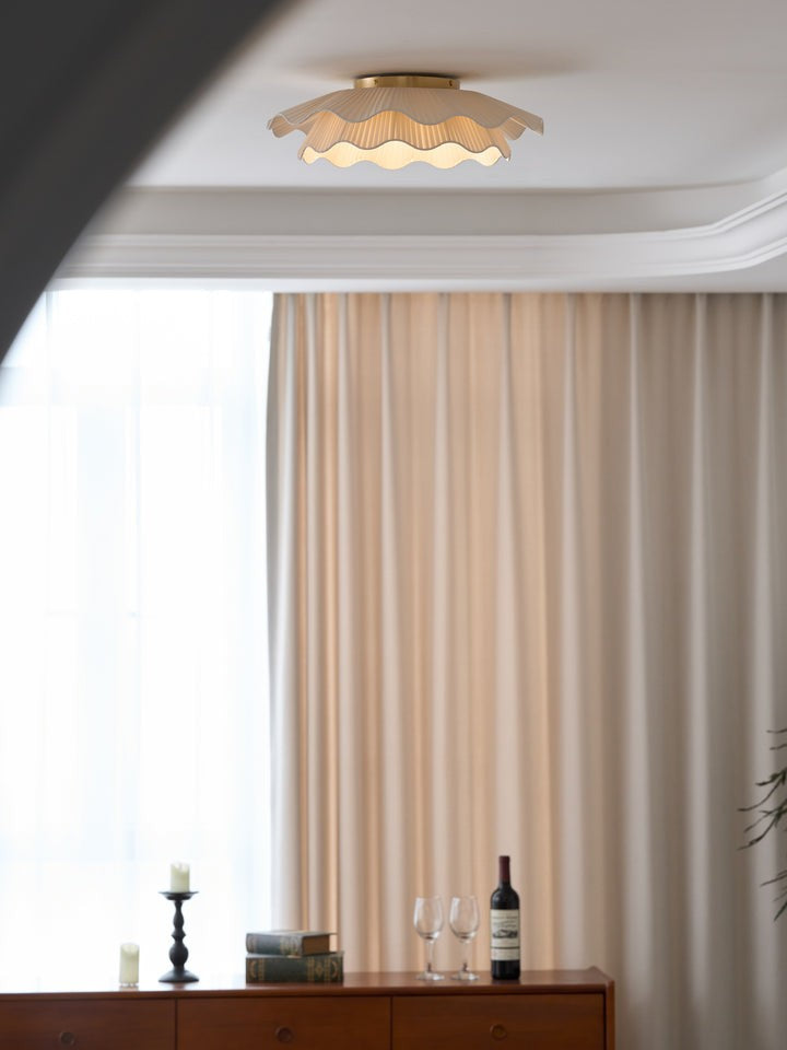 Wave-Inspired Fabric Ceiling Light Fixture