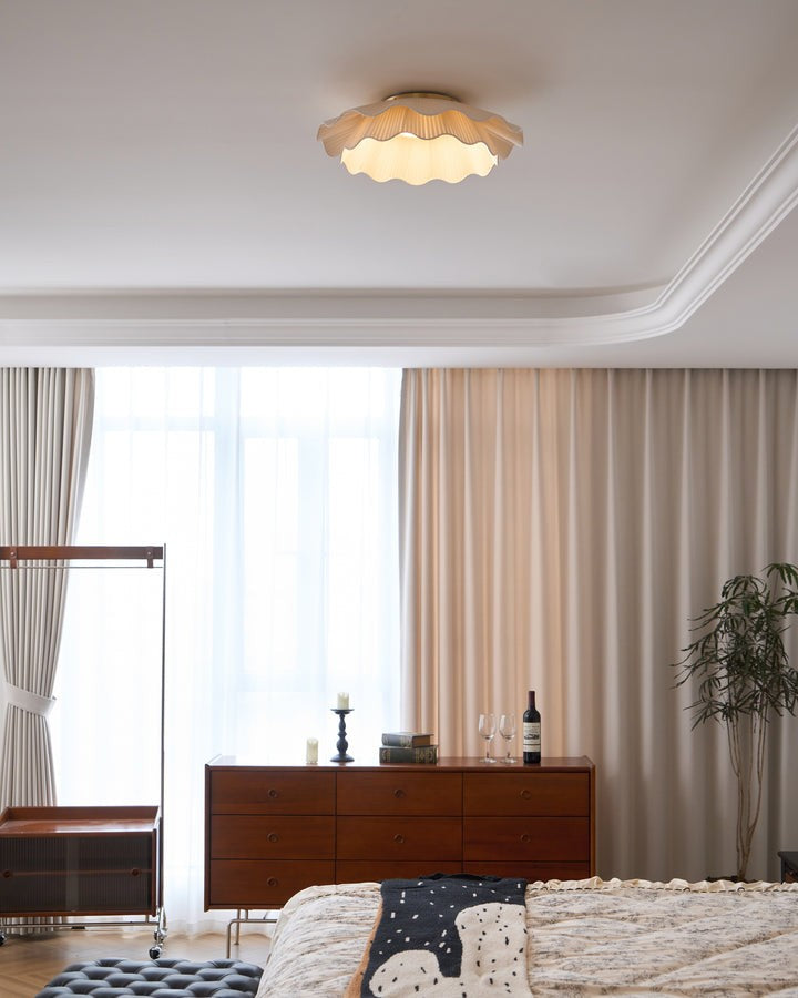 Wave-Inspired Fabric Ceiling Light Fixture