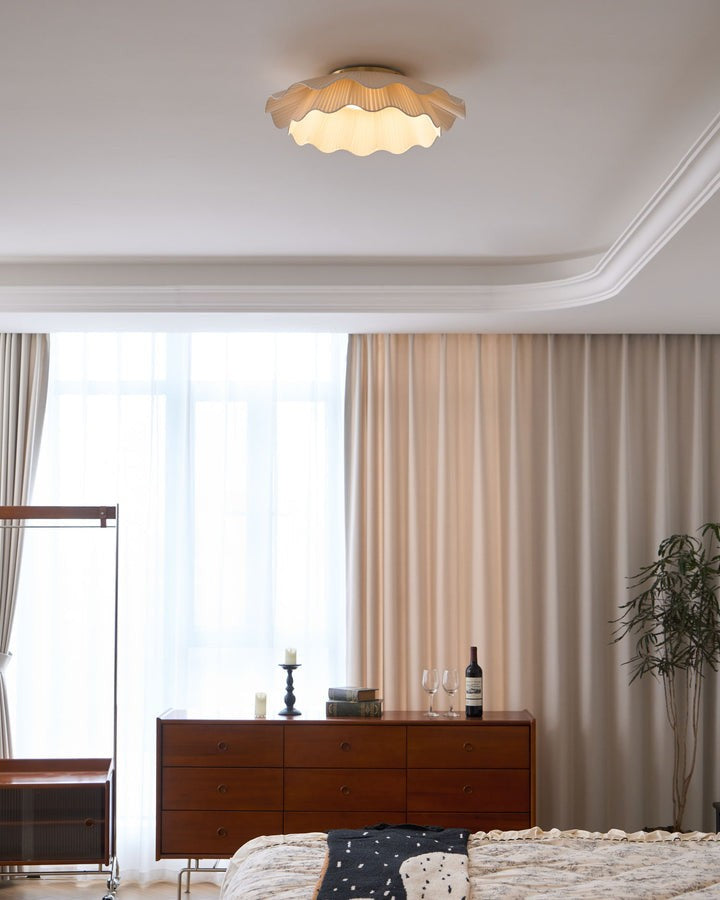 Wave-Inspired Fabric Ceiling Light Fixture