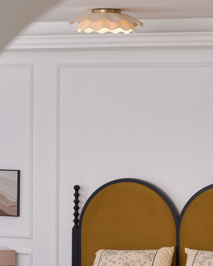 Wave-Inspired Fabric Ceiling Light Fixture