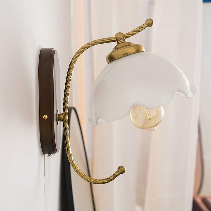 White Floral Petal LED Wall Sconce