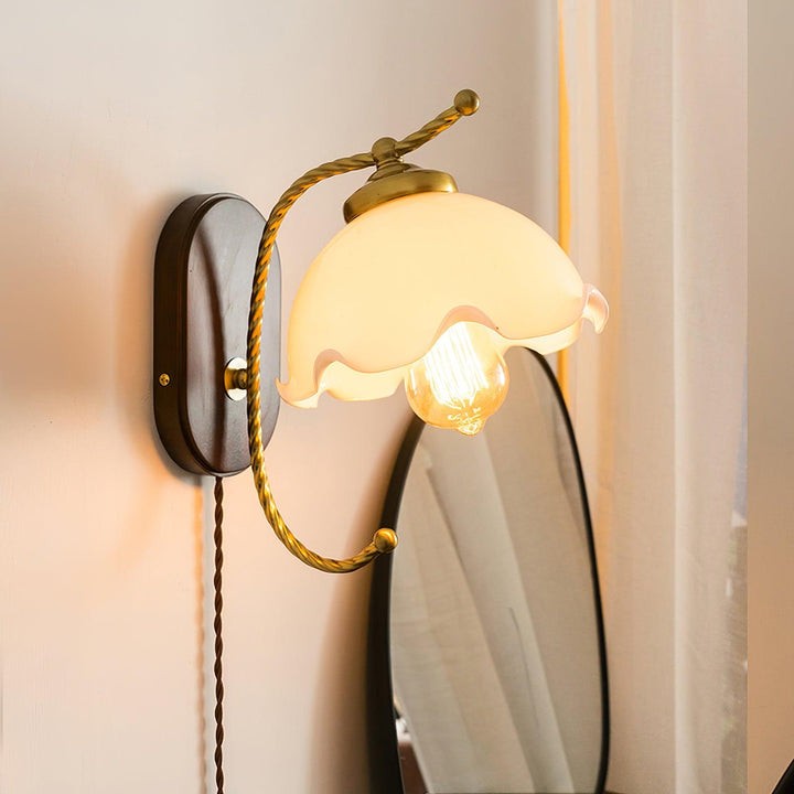 White Floral Petal LED Wall Sconce