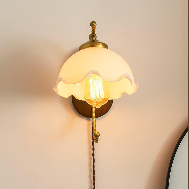 White Floral Petal LED Wall Sconce