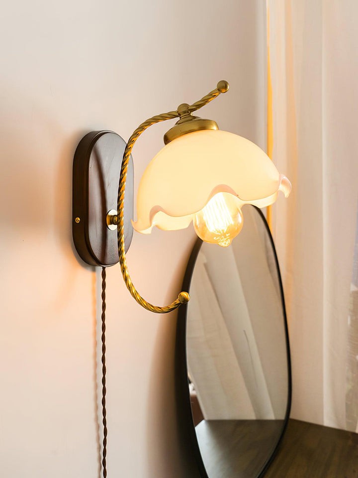 White Floral Petal LED Wall Sconce